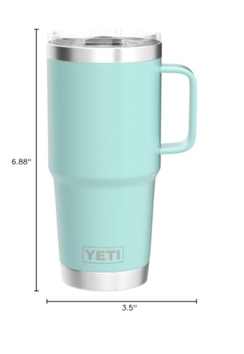 YETI Rambler 20 oz Travel Mug, Stainless Steel, Vacuum Insulated with Stronghold Lid, Black