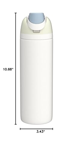 Owala FreeSip Insulated Stainless Steel Water Bottle with Straw for Sports, Travel, and School BPA-Free Sports Water Bottle, 24 oz, Shy Marshmallow