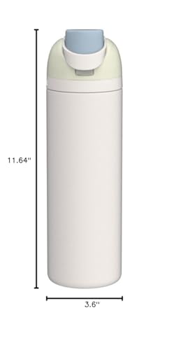 Owala FreeSip Insulated Stainless Steel Water Bottle with Straw for Sports, Travel, and School BPA-Free Sports Water Bottle, 24 oz, Shy Marshmallow