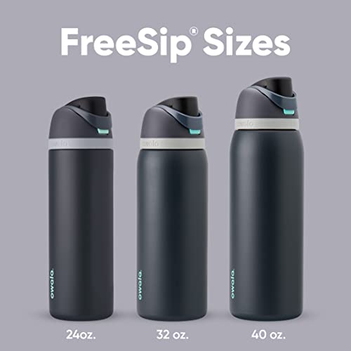 Owala FreeSip Insulated Stainless Steel Water Bottle with Straw for Sports, Travel, and School BPA-Free Sports Water Bottle, 24 oz, Shy Marshmallow