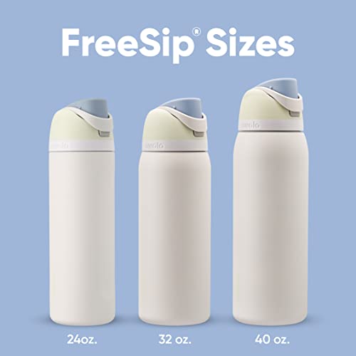 Owala FreeSip Insulated Stainless Steel Water Bottle with Straw for Sports, Travel, and School BPA-Free Sports Water Bottle, 24 oz, Shy Marshmallow