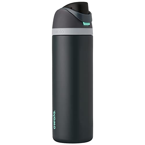 Owala FreeSip Insulated Stainless Steel Water Bottle with Straw for Sports, Travel, and School BPA-Free Sports Water Bottle, 24 oz, Shy Marshmallow