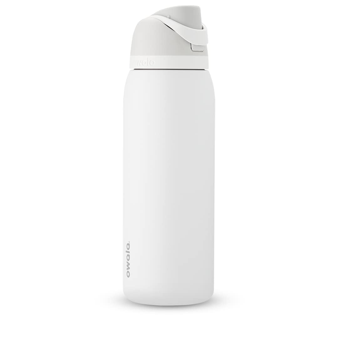 Owala FreeSip Insulated Stainless Steel Water Bottle with Straw for Sports, Travel, and School BPA-Free Sports Water Bottle, 24 oz, Shy Marshmallow