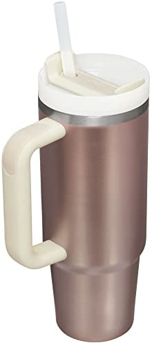 Stanley Quencher H2.0 FlowState Stainless Steel Vacuum Insulated Tumbler with Lid and Straw for Water, Iced Tea or Coffee, Smoothie and More, Rose Quartz, 40 oz