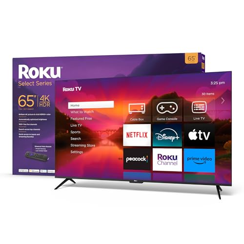 Roku Smart TV – 50-Inch Select Series 4K HDR RokuTV with Roku Enhanced Voice Remote, Brilliant 4K Picture, Automatic Brightness, & Seamless Streaming – Live Local News, Sports, Family Entertainment