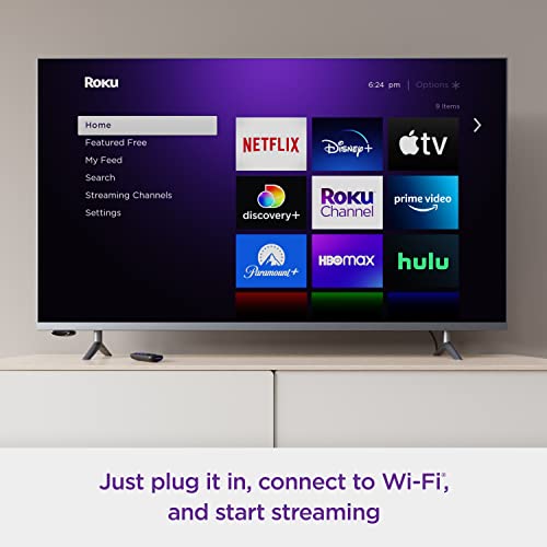 Roku Express | HD Roku Streaming Device with Standard Remote (no TV controls), Free & Live TV