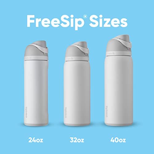 Owala FreeSip Insulated Stainless Steel Water Bottle with Straw for Sports, Travel, and School BPA-Free Sports Water Bottle, 24 oz, Shy Marshmallow