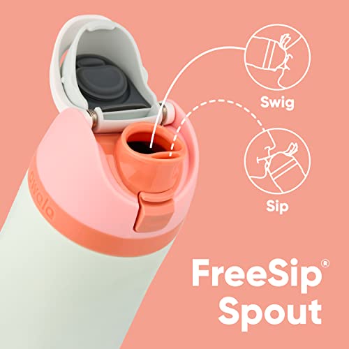 Owala FreeSip Insulated Stainless Steel Water Bottle with Straw for Sports, Travel, and School BPA-Free Sports Water Bottle, 24 oz, Shy Marshmallow