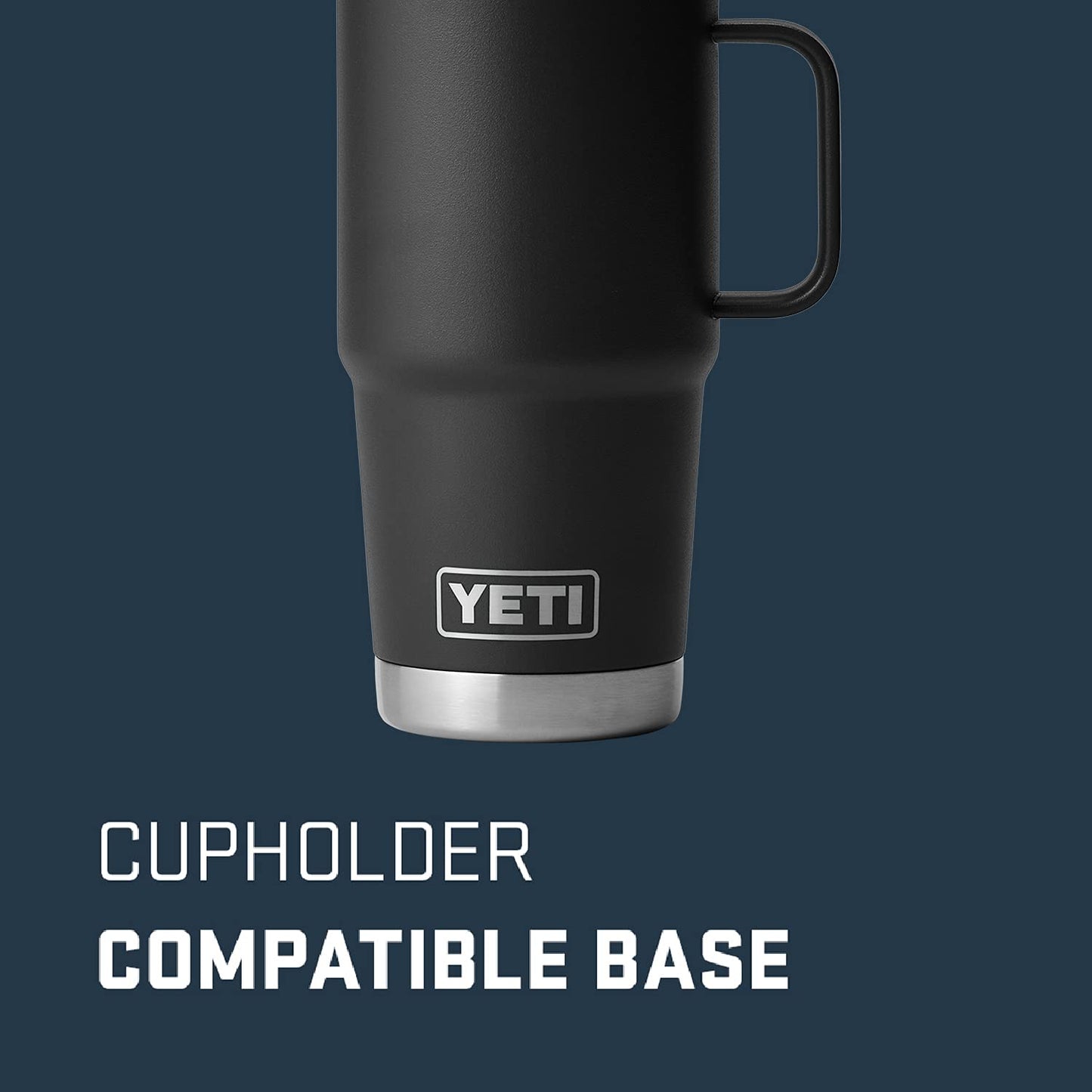 YETI Rambler 20 oz Travel Mug, Stainless Steel, Vacuum Insulated with Stronghold Lid, Black