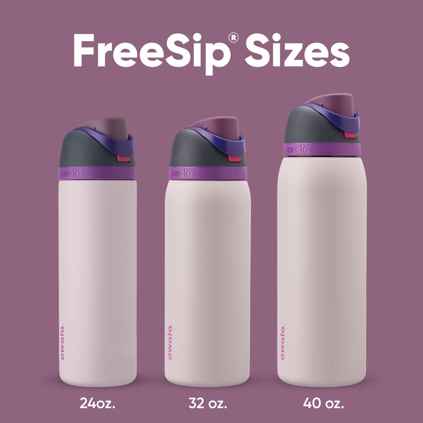 Owala FreeSip Insulated Stainless Steel Water Bottle with Straw for Sports, Travel, and School BPA-Free Sports Water Bottle, 24 oz, Shy Marshmallow