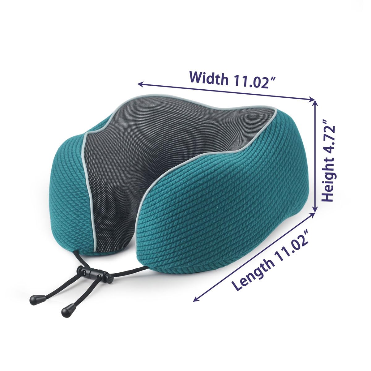 napfun Neck Pillow for Traveling, Upgraded Travel Neck Pillow for Airplane 100% Pure Memory Foam Travel Pillow for Flight Headrest Sleep, Portable Plane Accessories, Deep Blue Set, Medium (120-200LB)