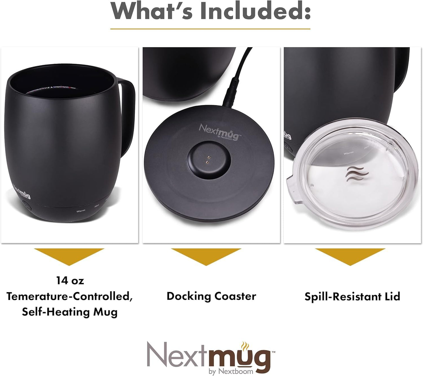 Nextmug - Temperature-Controlled, Self-Heating Coffee Mug (Almond 14 oz.)