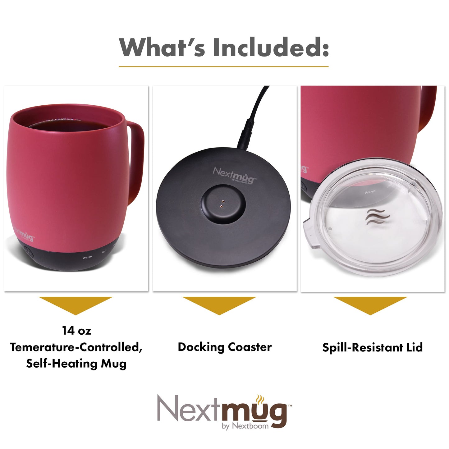 Nextmug - Temperature-Controlled, Self-Heating Coffee Mug (Almond 14 oz.)