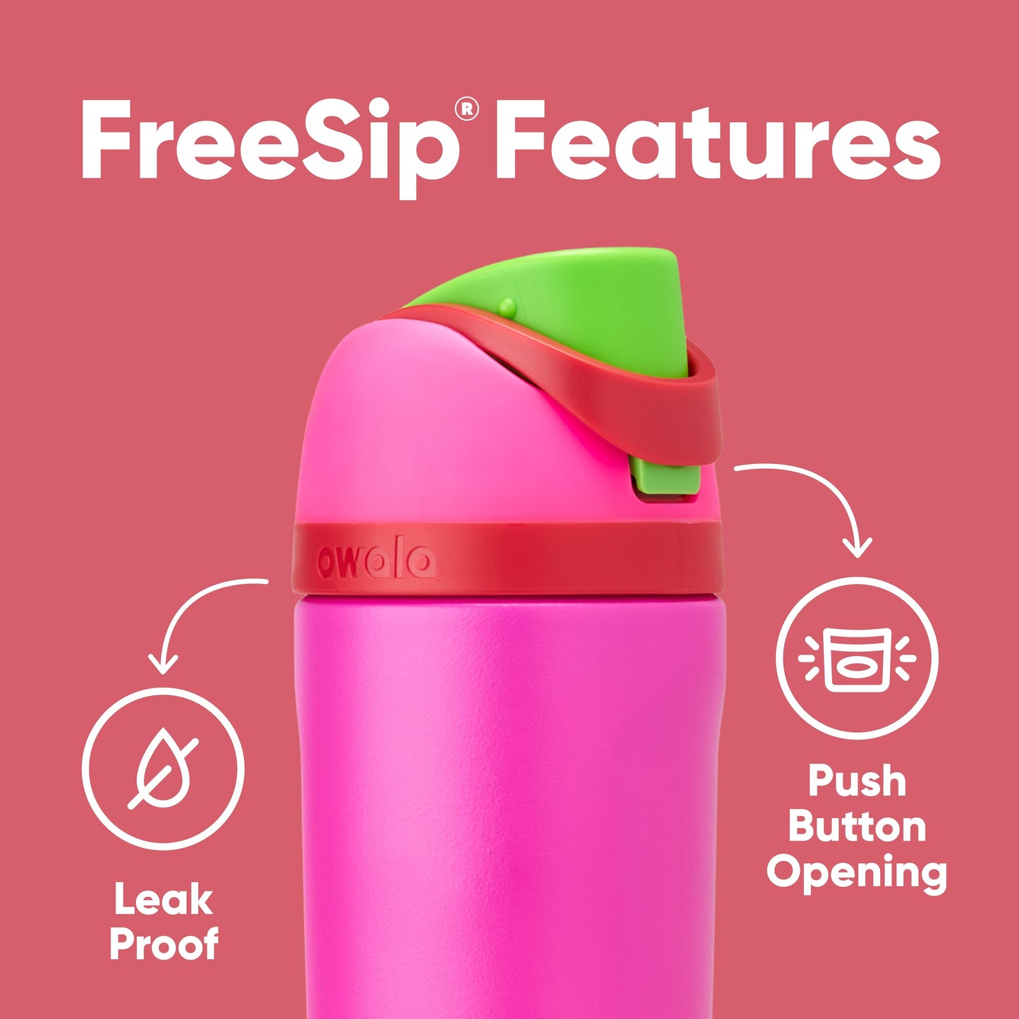 Owala FreeSip Insulated Stainless Steel Water Bottle with Straw for Sports, Travel, and School BPA-Free Sports Water Bottle, 24 oz, Shy Marshmallow