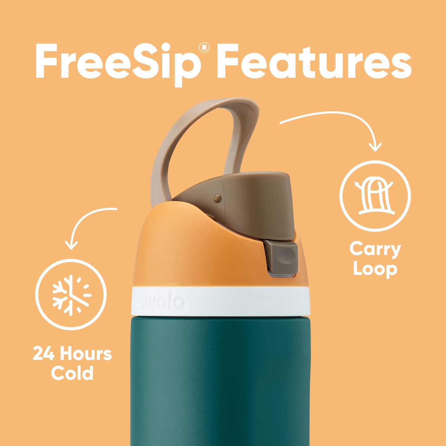 Owala FreeSip Insulated Stainless Steel Water Bottle with Straw for Sports, Travel, and School BPA-Free Sports Water Bottle, 24 oz, Shy Marshmallow