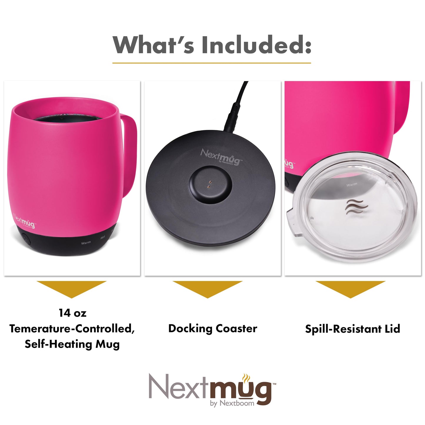 Nextmug - Temperature-Controlled, Self-Heating Coffee Mug (Almond 14 oz.)