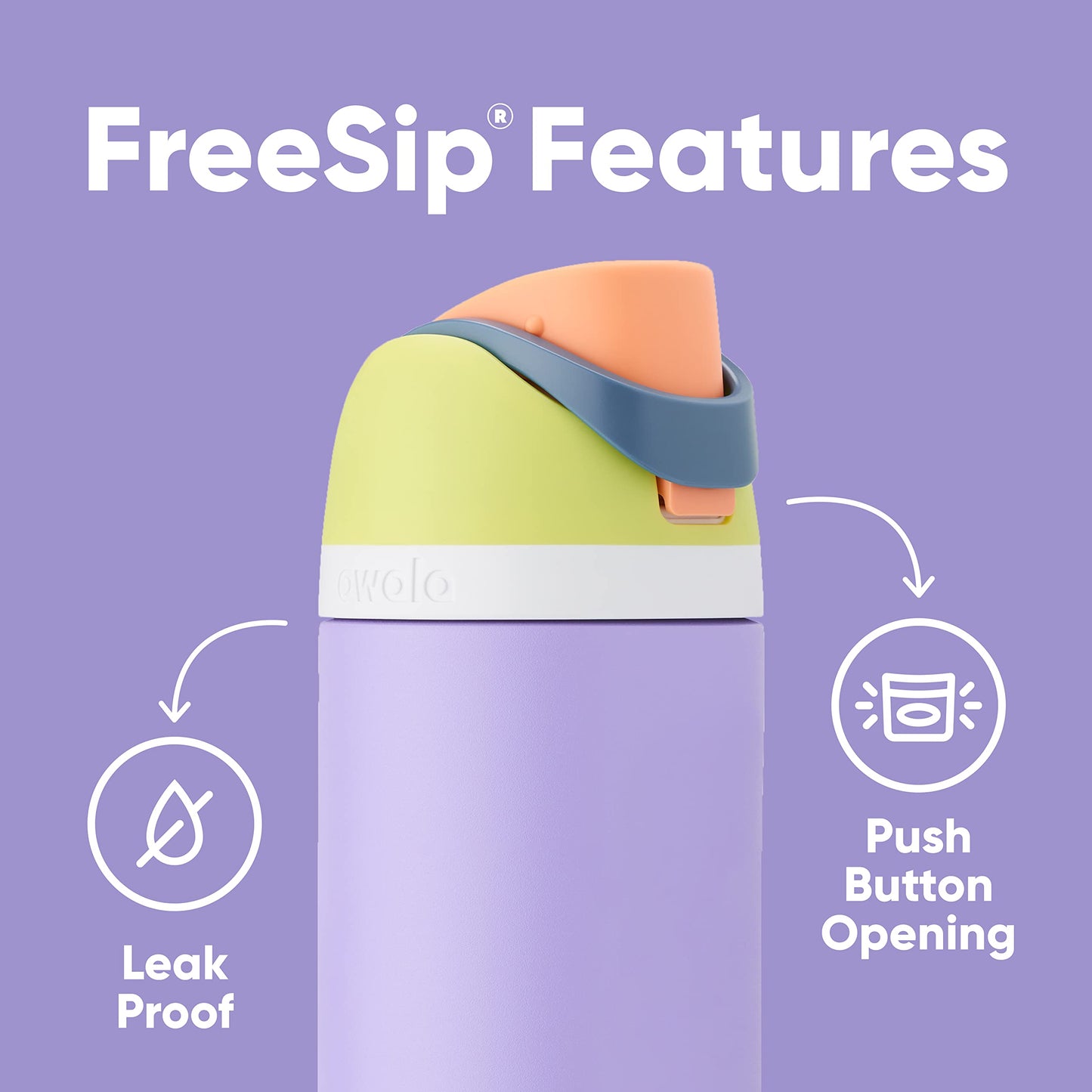 Owala FreeSip Insulated Stainless Steel Water Bottle with Straw for Sports, Travel, and School BPA-Free Sports Water Bottle, 24 oz, Shy Marshmallow