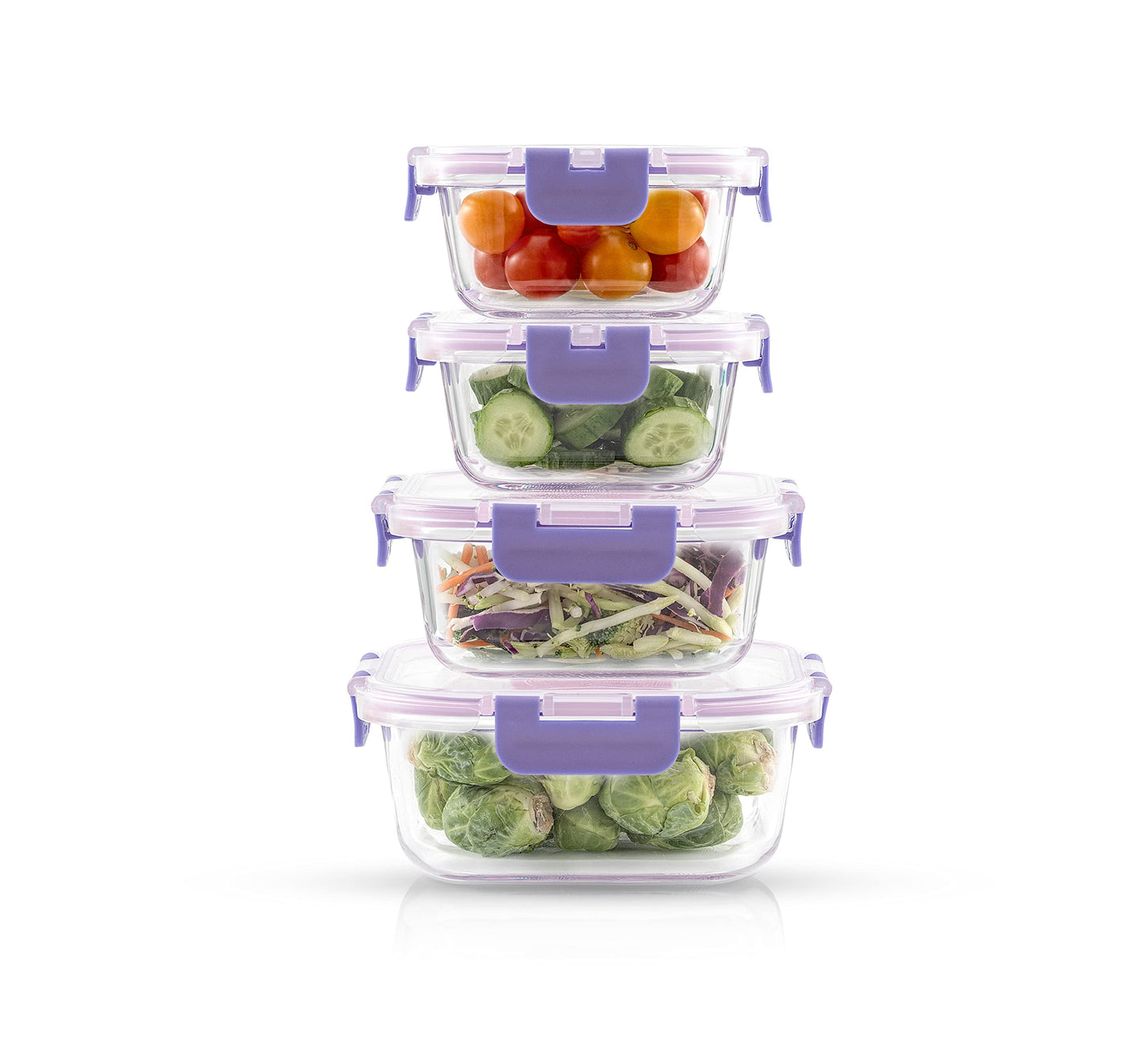 JoyJolt JoyFul 24pc(12 Airtight, Freezer Safe Food Storage Containers and 12 Lids), Pantry Kitchen Storage Containers, Glass Meal Prep Container for Lunch, Glass Storage Containers with Lids