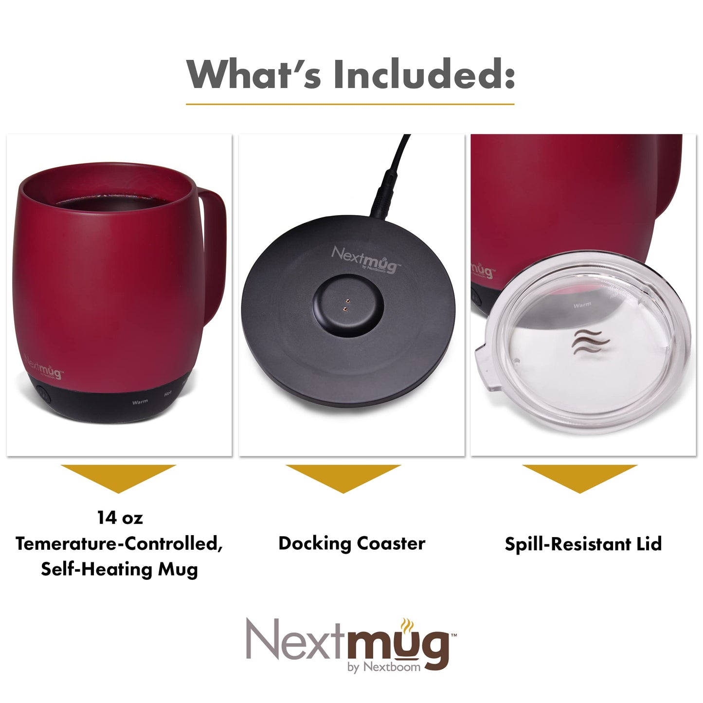 Nextmug - Temperature-Controlled, Self-Heating Coffee Mug (Almond 14 oz.)