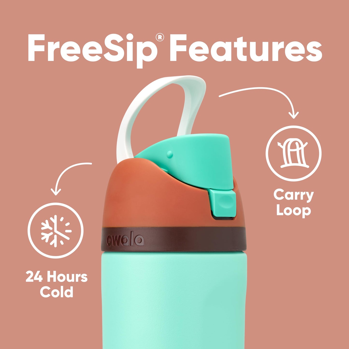 Owala FreeSip Insulated Stainless Steel Water Bottle with Straw for Sports, Travel, and School BPA-Free Sports Water Bottle, 24 oz, Shy Marshmallow