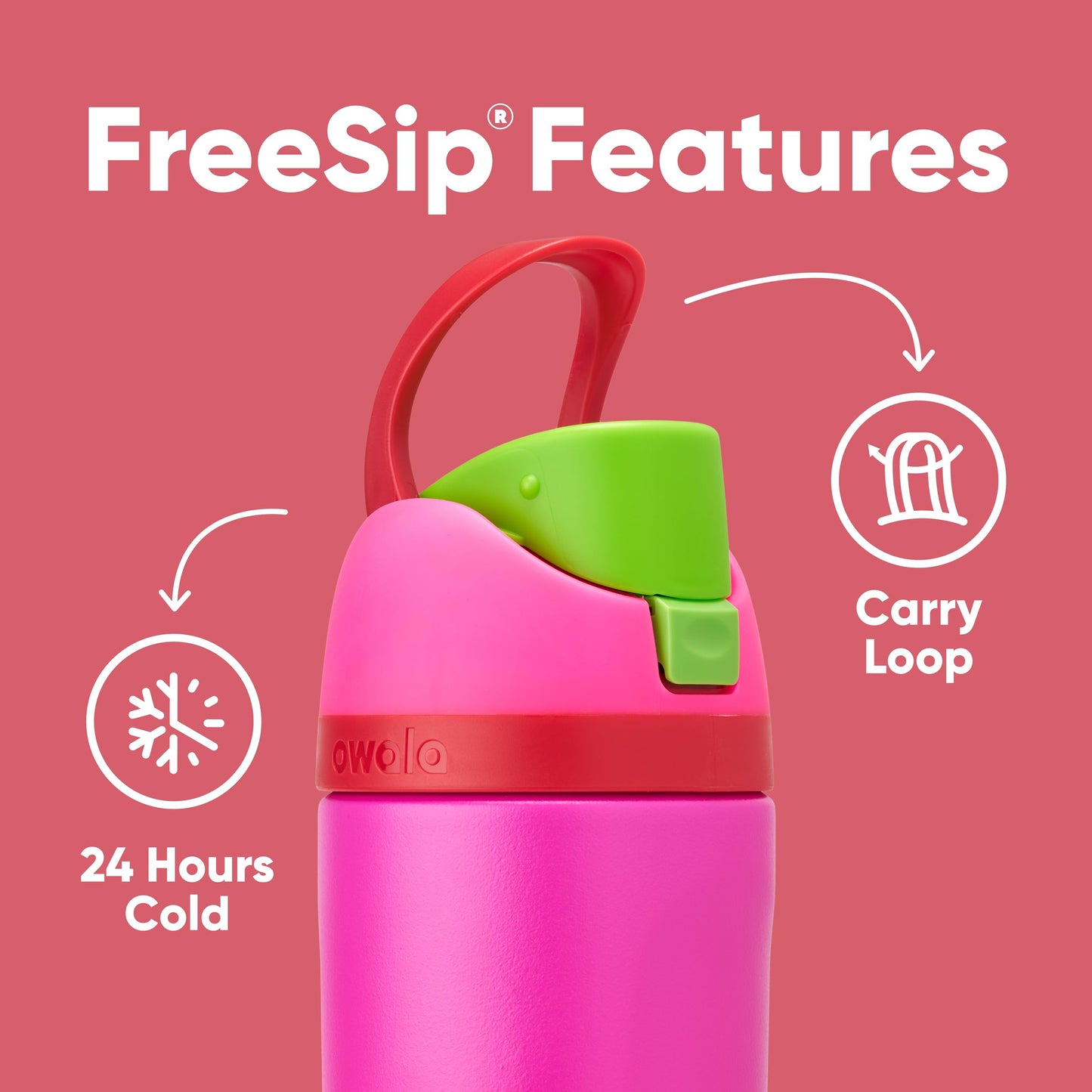 Owala FreeSip Insulated Stainless Steel Water Bottle with Straw for Sports, Travel, and School BPA-Free Sports Water Bottle, 24 oz, Shy Marshmallow