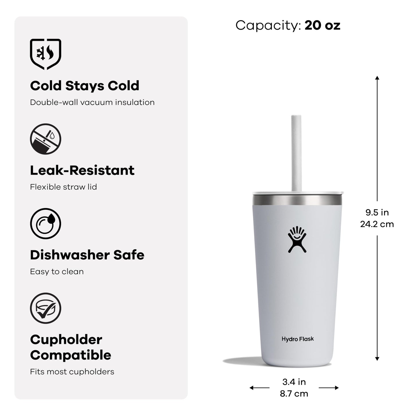 Hydro Flask 20 Oz All Around Tumbler Straw Lid Agave