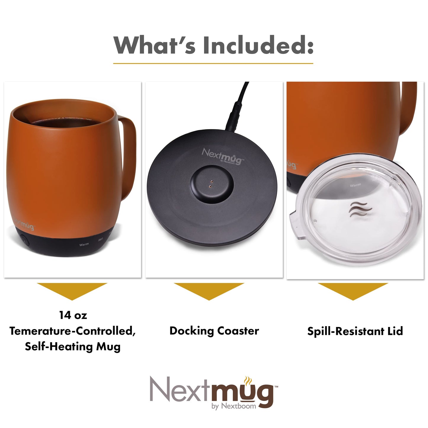 Nextmug - Temperature-Controlled, Self-Heating Coffee Mug (Almond 14 oz.)