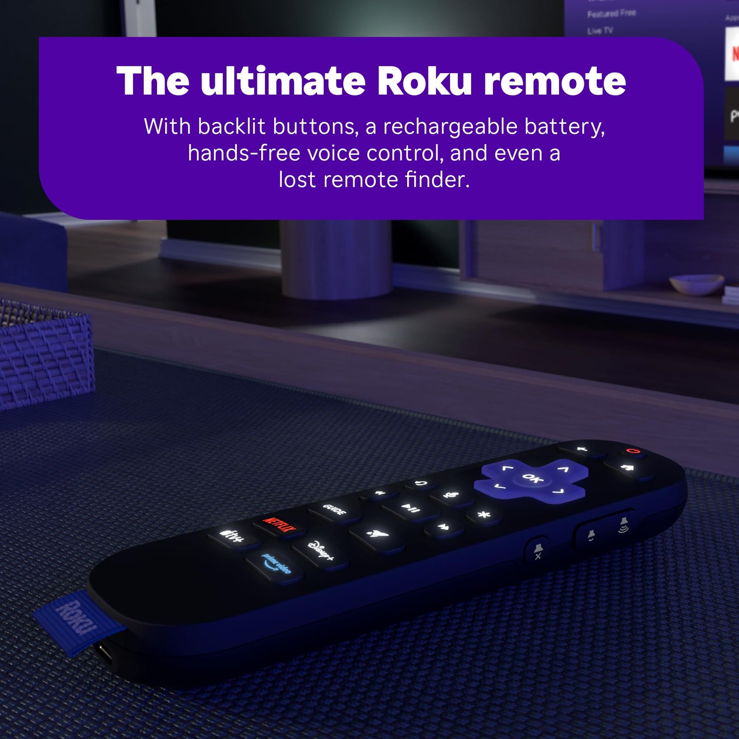 Roku Ultra 2024 - Ultimate Streaming Player - 4K Streaming Device for TV with HDR10+, Dolby Vision & Atmos - Bluetooth & Wi-Fi 6- Rechargeable Voice Remote Pro with Backlit Buttons - Free & Live TV