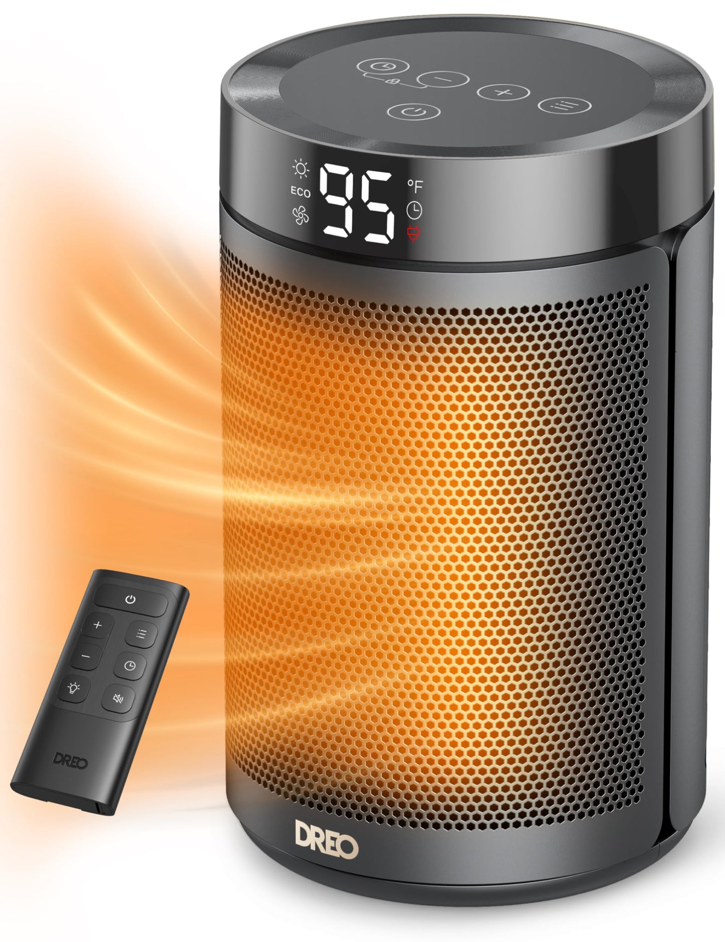 Dreo Space Heater, Portable Electric Heaters for Indoor Use with Thermostat and Remote, 2024 Upgraded, Digital Display, 12H Timer, 5 Mode, 1500W PTC Ceramic Fast Safety Heat for Office Bedroom Home